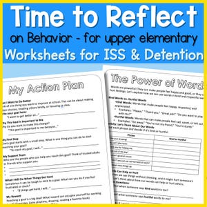 Schede di riflessione sul comportamento per i gradi 4-5 / Materiali stampabili per SEL e disciplina elementare / Risorse per la classe e la consulenza
