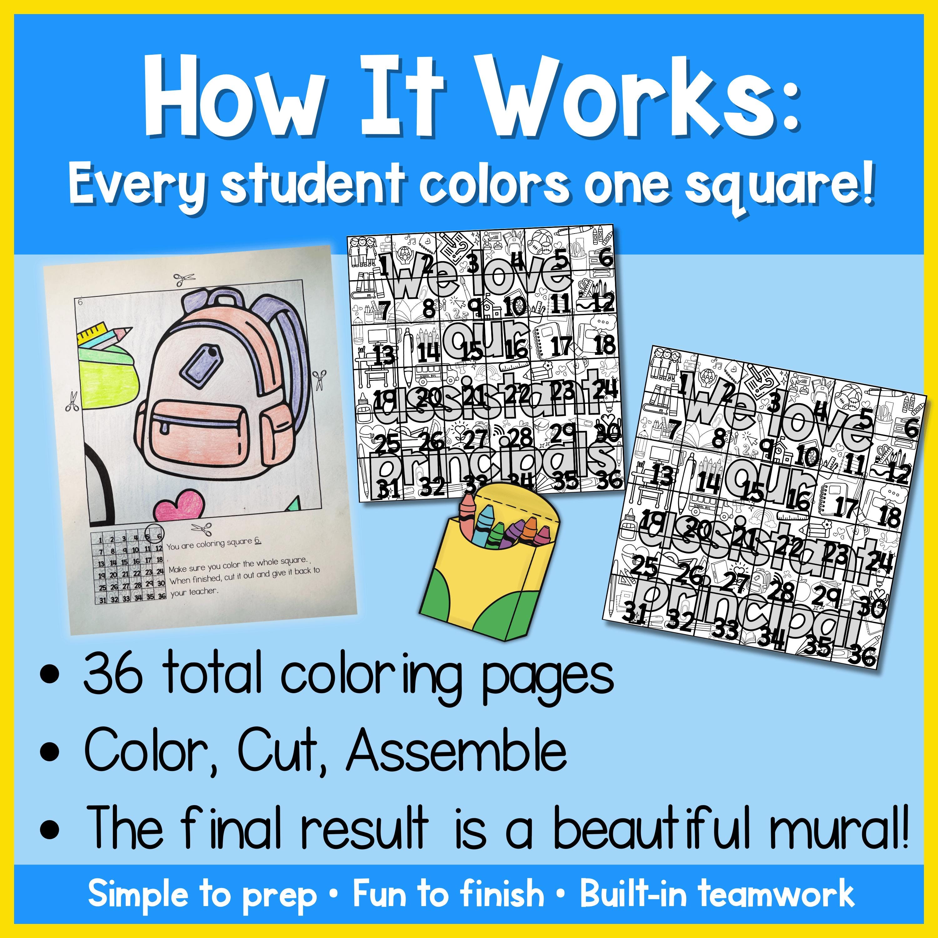 We Love Our Assistant Principal Collaborative Coloring Poster • Staff ...