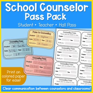 Pass-pakket voor schoolbegeleiders | Passen voor leerling, docent en terug naar klas | Afdrukbare kaartjes voor adviesbureaus
