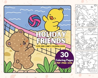 30 Bold Coloring Pages| Pdf Png Svg Ai Coloring Pages| Adult Stress Free Coloring Pages Bundle| Kids Coloring Book| Bold Comfy Coloring Book