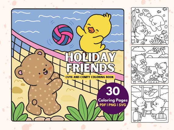 30 Bold Coloring Pages| Pdf Png Svg Ai Coloring Pages| Adult Stress Free Coloring Pages Bundle| Kids Coloring Book| Bold Comfy Coloring Book