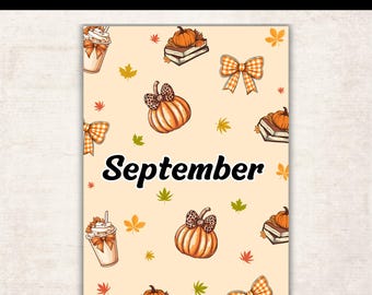 Cozy September Title Page| September Journal Cover Page| Printable Autumn Theme Journal Cover| Digital Journal Cover| Journal Pages| Planner