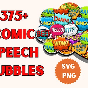 375+ Comic Speech Bubbles| Speech Bubbles SVG PNG| Pop Art| Bubble Speech Collection| Vector Bubble Speech| Bubble Speech Slangs