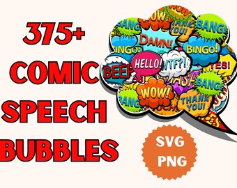 375+ Comic Speech Bubbles| Speech Bubbles SVG PNG| Pop Art| Bubble Speech Collection| Vector Bubble Speech| Bubble Speech Slangs