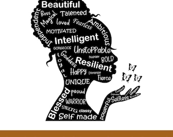 Black Woman Svg| Black Woman Inspirational Design Png| Strong Woman Cut File| Black Woman Silhouette| Afro Woman Png| Afro Girl Design Png