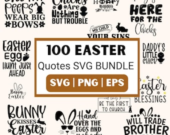 100 Easter Trending Quotes Svg| Easter Sayings Bundle| Easter Typography Png| Easter Cards Design| Easter Clipart| Easter Sublimation Design