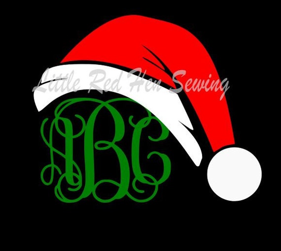 Santa Hat Monogram Topper SVG File for cutting machines Great | Etsy