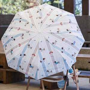 Dachshund Print Umbrella: Compact Travel Sun & Rain Protection