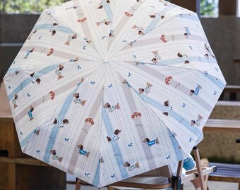Paraguas Compacto De Viaje Con Protección UV | Resistente Al Viento, Ligero Y Con Estampado De Perro Salchicha