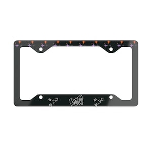 Halloween Themed Gothic Metal License Plate Frame, Fun Car Accessory, Boo License Plate Holder, Unique Auto Gift, Spooky Vehicle Decor