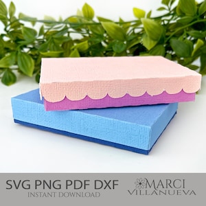 Gift Card Box SVG: Scallop & Straight Edge Designs (Instant Download)