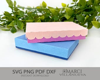 Gift Card Box SVG: Scallop & Straight Edge Designs (Instant Download)