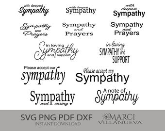 SVG-bundel sympathiegevoelens: 12 condoleancecitaten (digitale download)