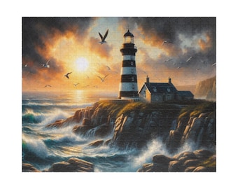 Serene Leuchtturm Puzzle - 110, 252, 520, 1014 Teile, Entspannungsspiel, Familienaktivität, Geschenk für Puzzleliebhaber, Innendekor