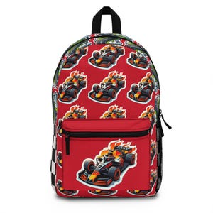 Red Race Car Backpack, Kids School Bag, Birthday Gift, Back to School Supplies, Car Enthusiast Accessory, Fun and Functional
