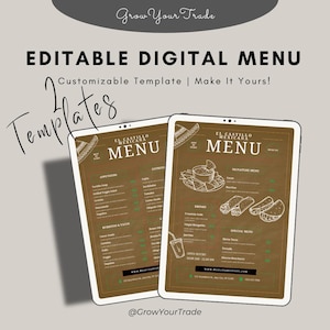 Plantilla de menú de comida mexicana: diseño editable en Canva para restaurantes, bodas y eventos, descarga digital imprimible, menú de comida personalizado