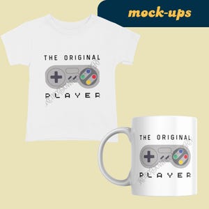 Original Player Retro SNES Controller PNG | Digital Download | Gaming Nostalgia Design