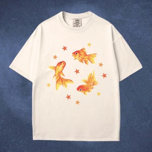 Goldfish T-Shirt, Star Aesthetic, Cute T-Shirt, Beachy Shirt, Grunge Y2K Tee, Cool Vintage Retro T-Shirt Gift, Comfort Colors Unisex T-Shirt