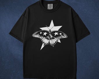 Star Butterfly T-Shirt, Cute Aesthetic, Whimsical Bug Shirt, Grunge Y2K Tee, Cool Vintage Retro T-Shirt Gift, Comfort Colors Unisex T-Shirt