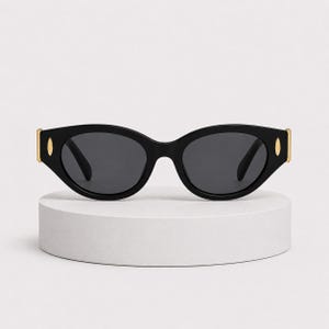 Oval Sunglasses for Women, Retro Y2K Sunglasses, Tortoise Shell Shades, Vintage Small Frame Eyewear, Black Brown Leopard Sunglasses