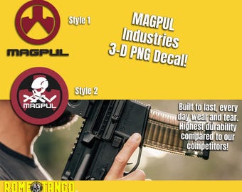Calcomanía Magpul - Calcomanía de pistola - Adhesivo UV 3D PNG - Calcomanía de la Segunda Enmienda - Adhesivo de EE. UU.