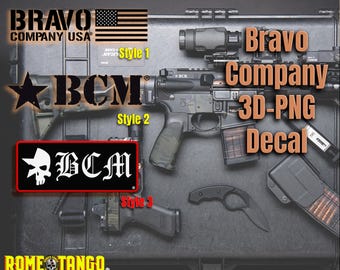 Calcomanía de la Compañía Bravo - Calcomanía de pistola - Adhesivo UV 3D PNG - Calcomanía de la Segunda Enmienda - Adhesivo de EE. UU.