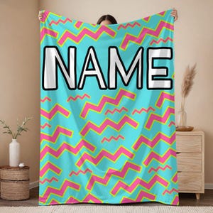 Personalized name blanket custom baby blanket kids name blanket gift for girl baby shower gift retro name blanket name blanket for Christmas