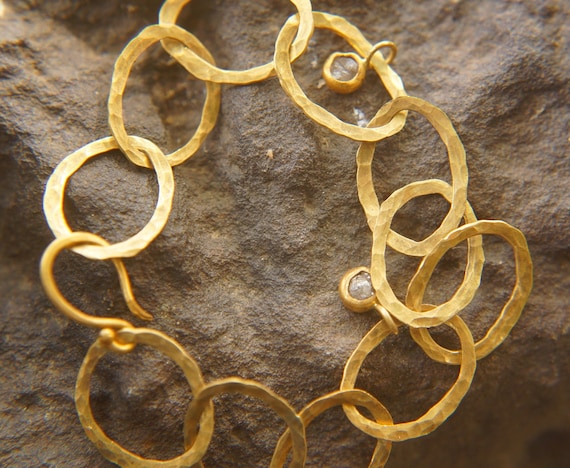 Amazon.com: ECLIPSE DESIGNS Handmade Real 14k Gold Filled and Sterling  Silver Bracelet - Waves & Flowers Pattern - Gold Bracelets For Women - Made  in Alaska (S/M - 7