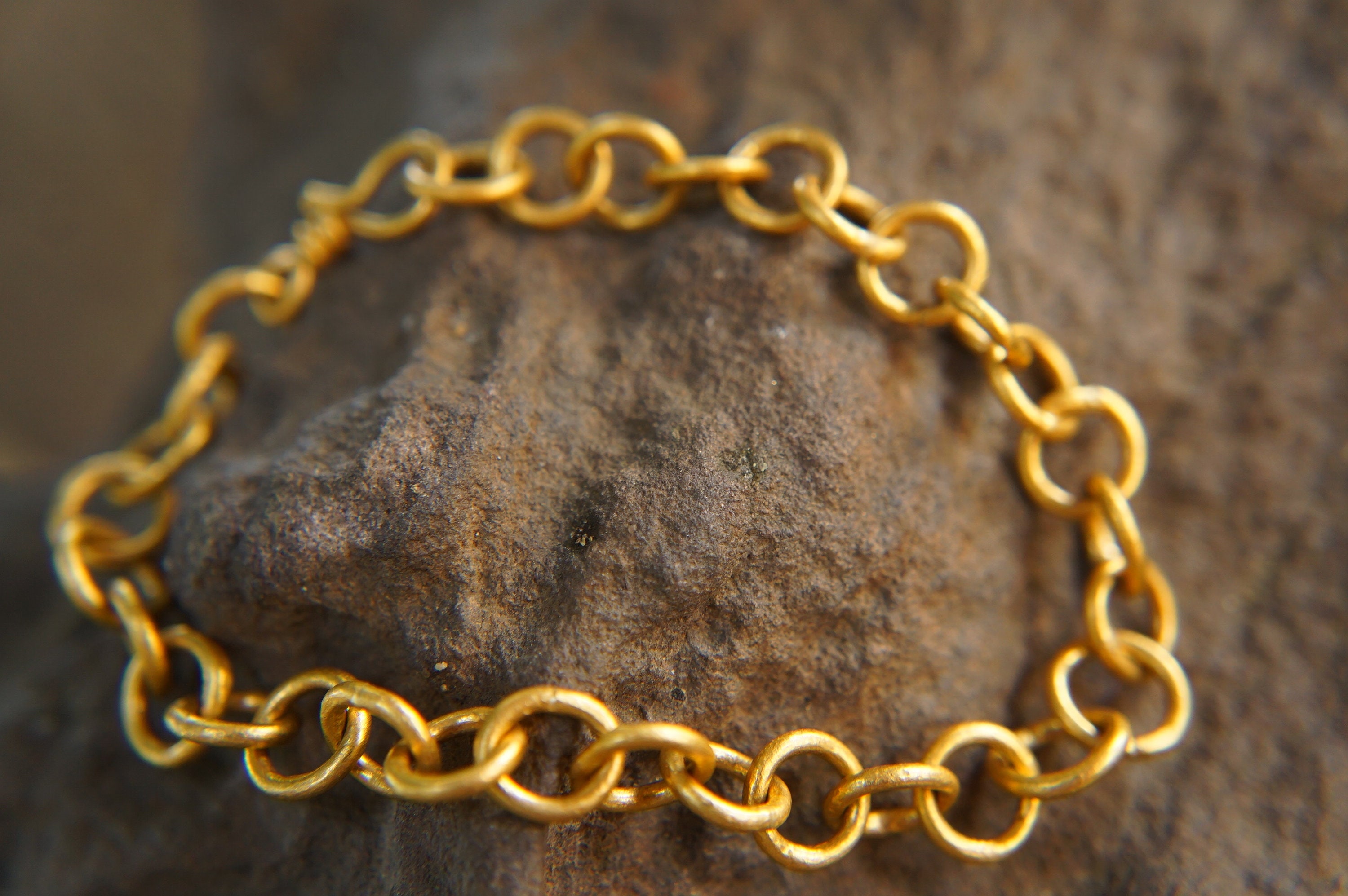 Gold Chain Bracelet//24k Gold Bracelet 
