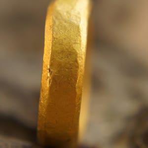 24k wedding band//24k, 22k, 18k yellow gold//artisan hammered handmade//fine gold ring// mans gold ring//24k gold wedding band ring
