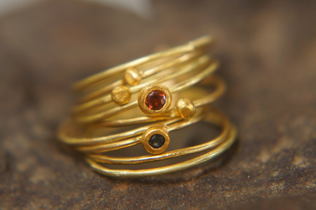 22k Gold Stacking Ring//unique Engagement Ring//handmade One of a Kind ...