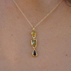 24 kt champagne diamanten hanger/24 kt gouden diamanten bedel