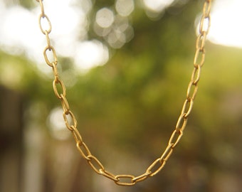24k gold links necklace//24k handmade links necklace//gold artisan chain//24k gold chain necklace//artisan gold necklace