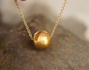 solid 24k gold pendant//gold ball necklace//24k charm pendant//solid gold ball /24k gold pendant// solid gold charm//24k gold necklace