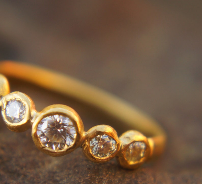 marquise moissanit sten guldring//hantverksmässig massiv guldring//24k guld moissanit ring//hantverksmässig förlovningsring//24k guldring// guldring bild 8