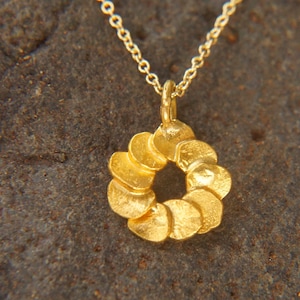 solid 24k gold pendant//gold nugget necklace//big pebble pendant//solid gold pendant//24k gold pendant// solid gold charm//24k gold necklace