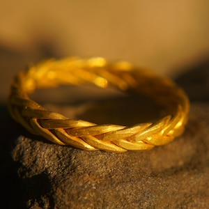 24k gold braided ring//24k braided ring//artisan 24k gold ring//braided ring//24k gold ring//special engagement ring//handmade gold ring