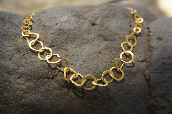 hammered organic gold chain//22k gold necklaces//24k necklaces//22k gold necklaces //women gold necklaces//22k gold necklaces//artisan gold