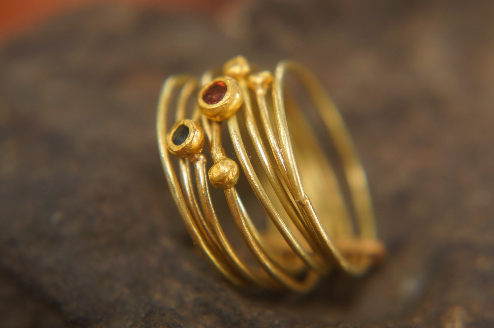 22k Gold Stacking Ring//unique Engagement Ring//handmade One | Etsy