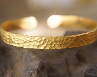 24k Gold Cuff- 24k Gold Bracelet - Gold Bangle - Recycled Gold