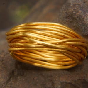 22k wedding band//22k yellow gold//artisan hammered handmade//fine gold ring// wire gold ring//wrap wire ring//22k gold wedding band ring