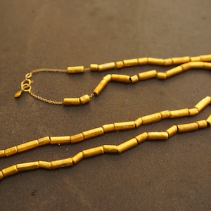 24k gold beads necklace//24k handmade beads necklace//gold artisan chain//24k gold chain necklace//artisan gold necklace