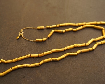 24k gold beads necklace//24k handmade beads necklace//gold artisan chain//24k gold chain necklace//artisan gold necklace