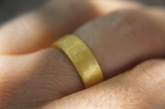 Mens wedding bands 24k gold sale