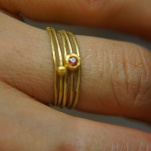 22k Gold Stacking Ring//unique Engagement Ring//handmade One of a Kind ...