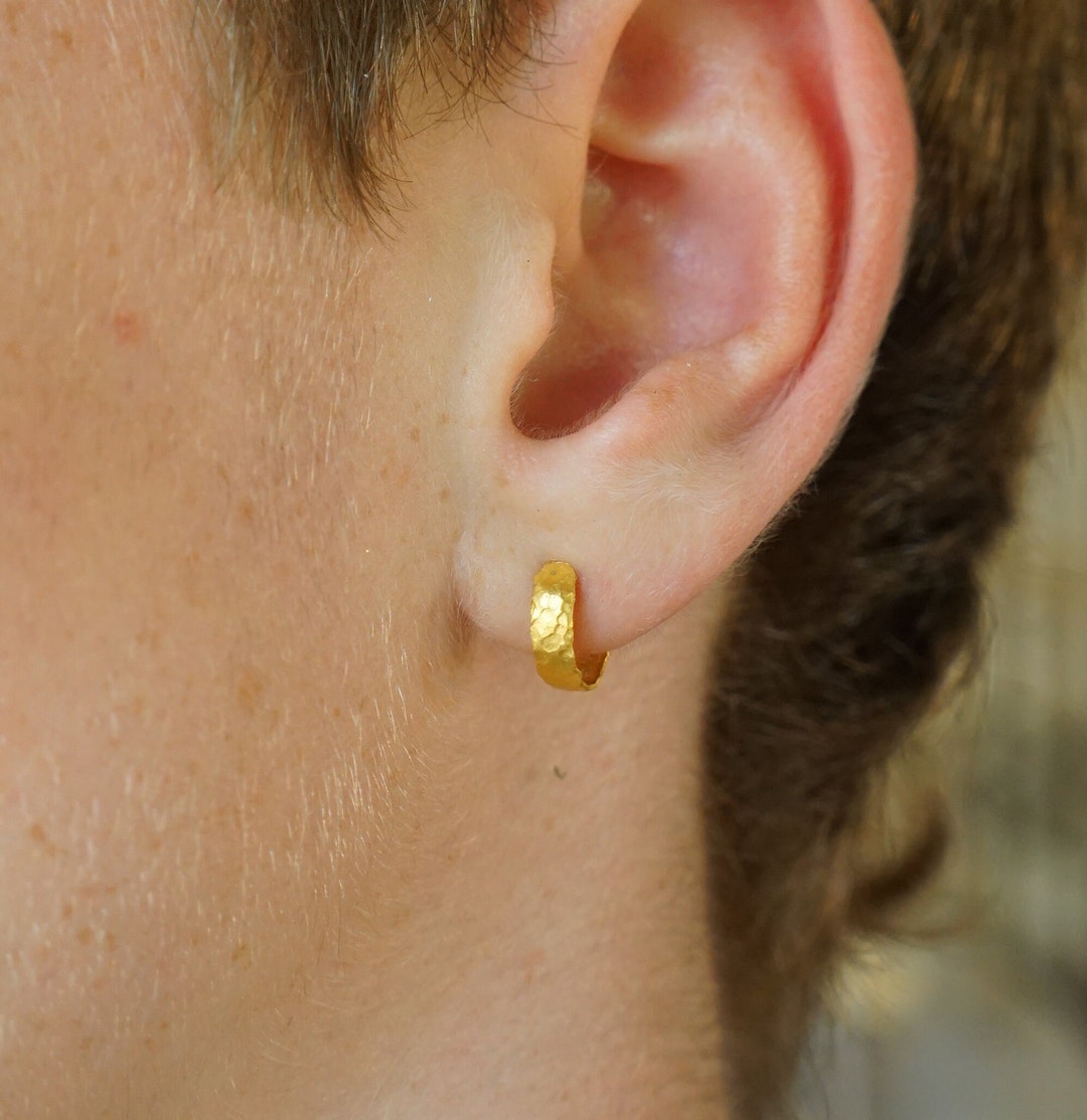 Small gold hoop earrings 24k discount