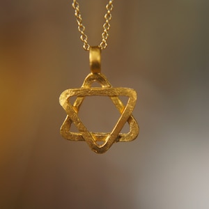 solid 24k gold pendant//david star gold necklace//solid gold david star pendant//24k gold pendant//gold charm//24k gold david star