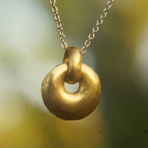 gold nugget pendant//24k gold organic charm pendant//24k boho charm pendant//solid gold pendant//organic pebble pendant//artisan gold nugget