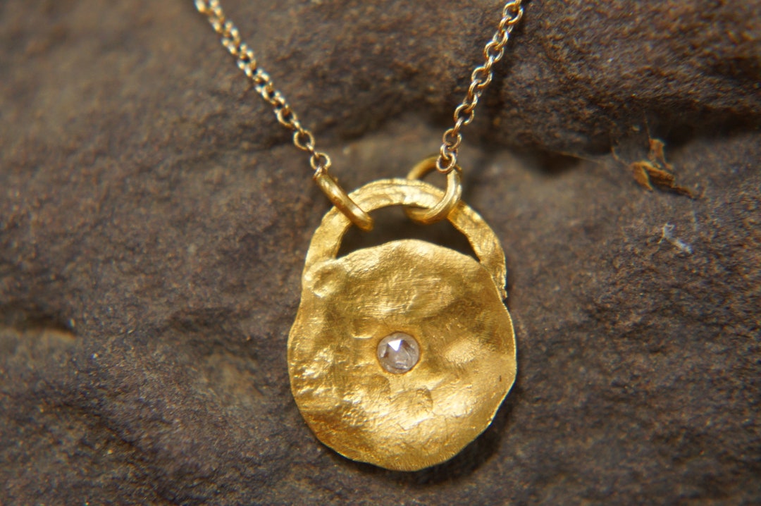 24k Gold Pendant//unique Gold Pendant//24k Solid Gold Etsy