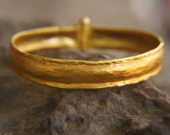 Massives 23k Gold Armband / / Großes 23k Gold Armband / / 23k Gold Usbekische Tradition Armband / / Gold gehämmertes Frauen Männer Armband / / Handwerker Armband
